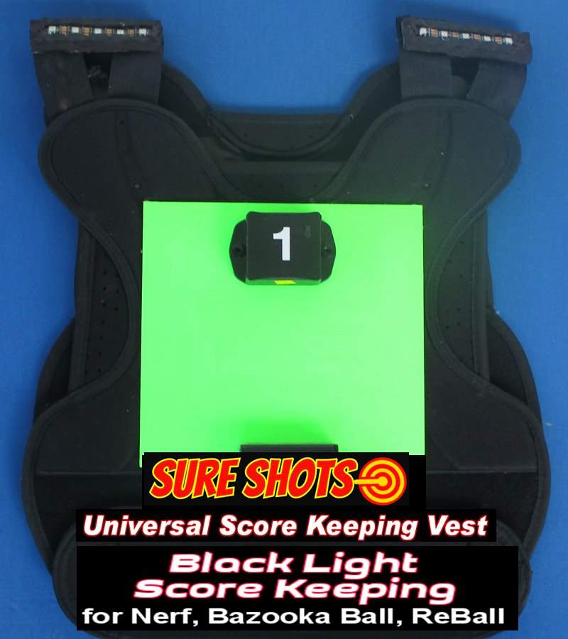 12 Blacklight Paintball Score Keeping Vests